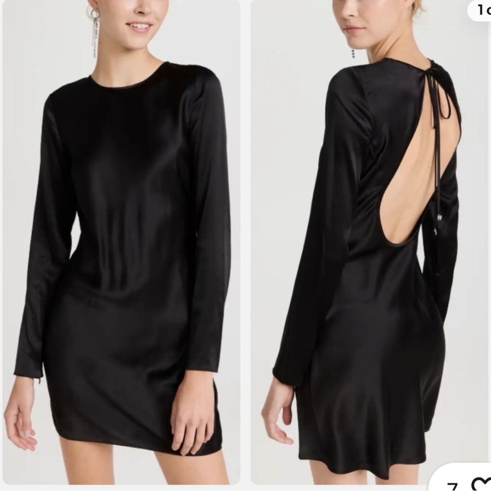 Alexander Wang Elegant Black Long Sleeve Dress Open Back